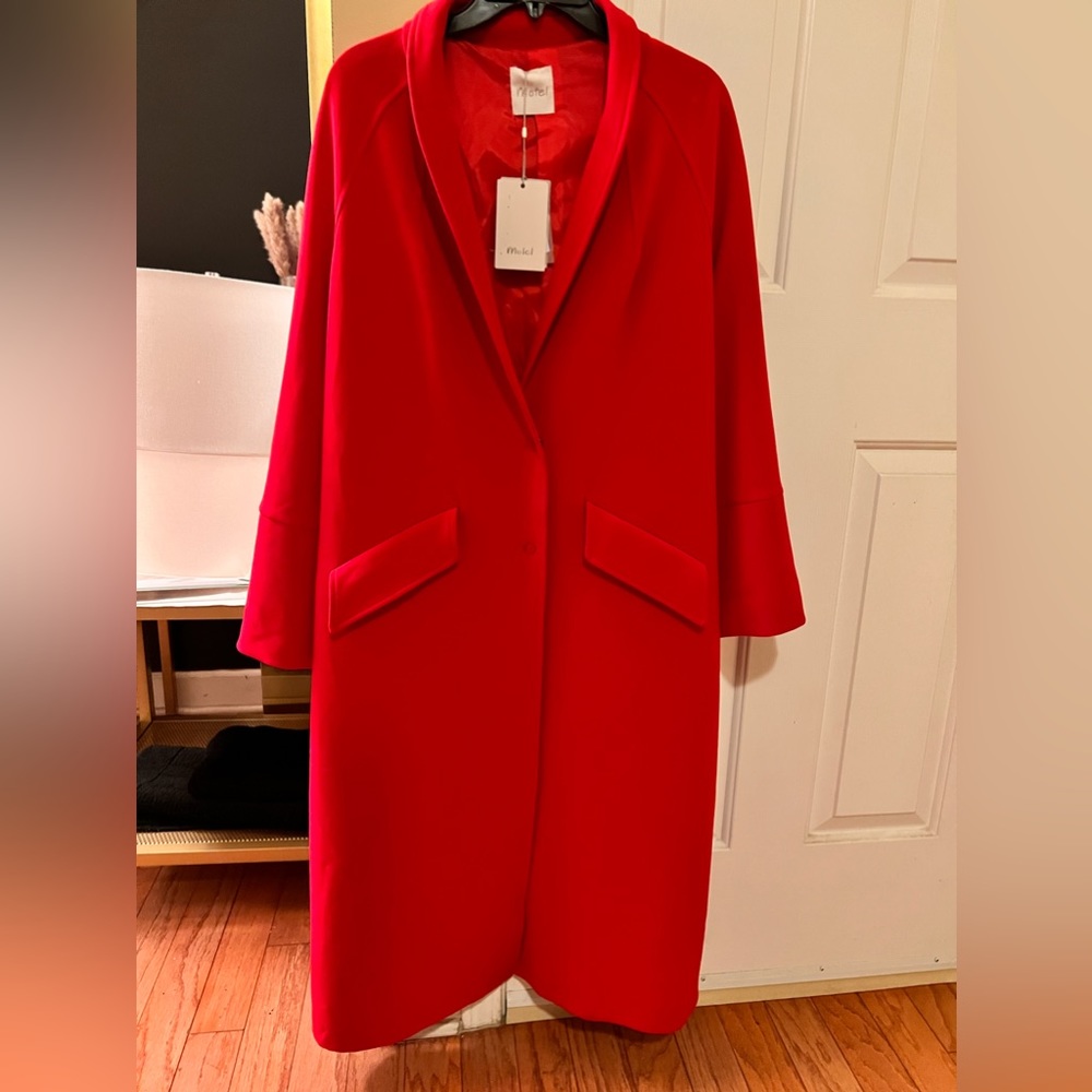 Italian Brand: Motel ; Brilliant Red Overcoat